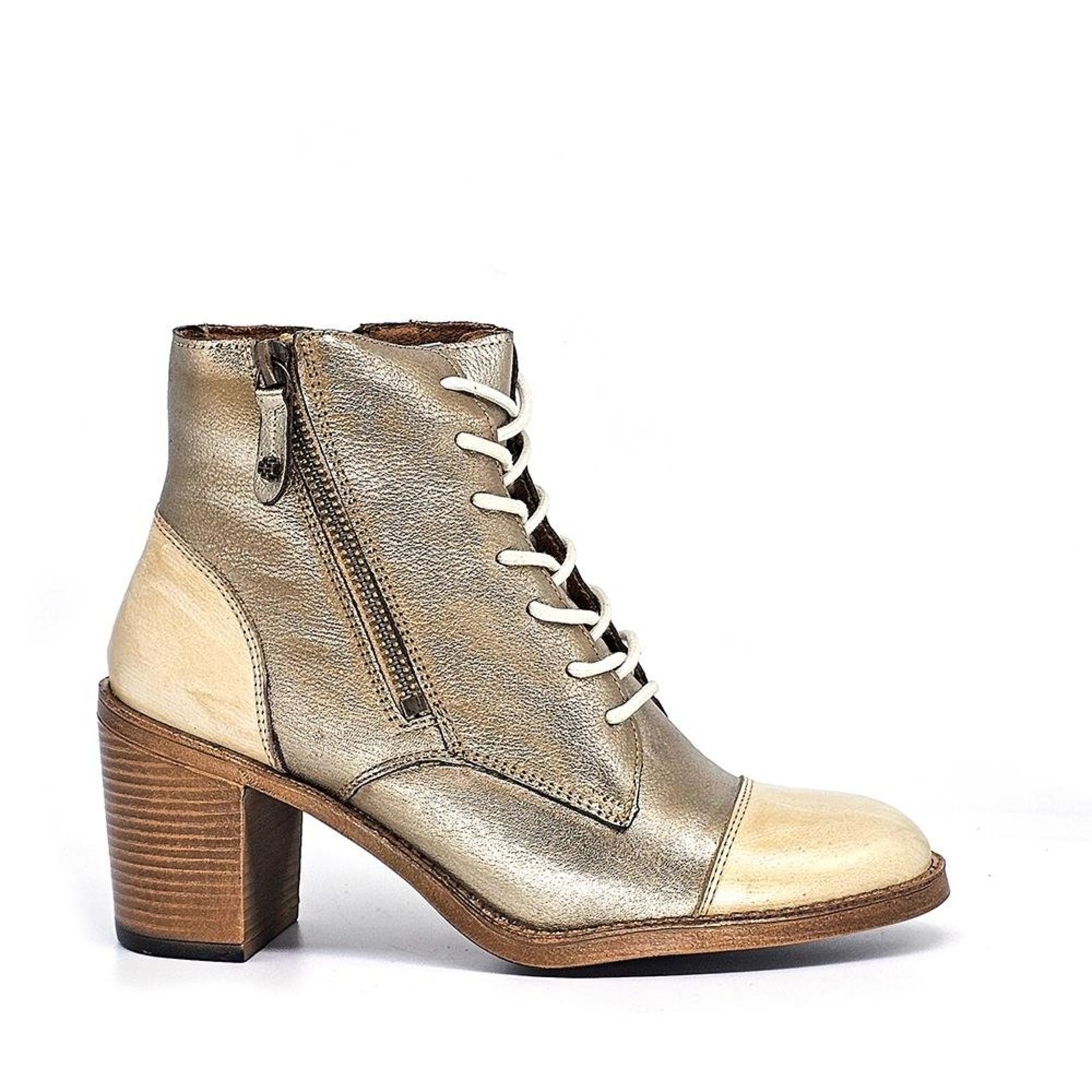 Bota Feminina ELO005V Couro Off White Prata Velha Amendoa Incolor
