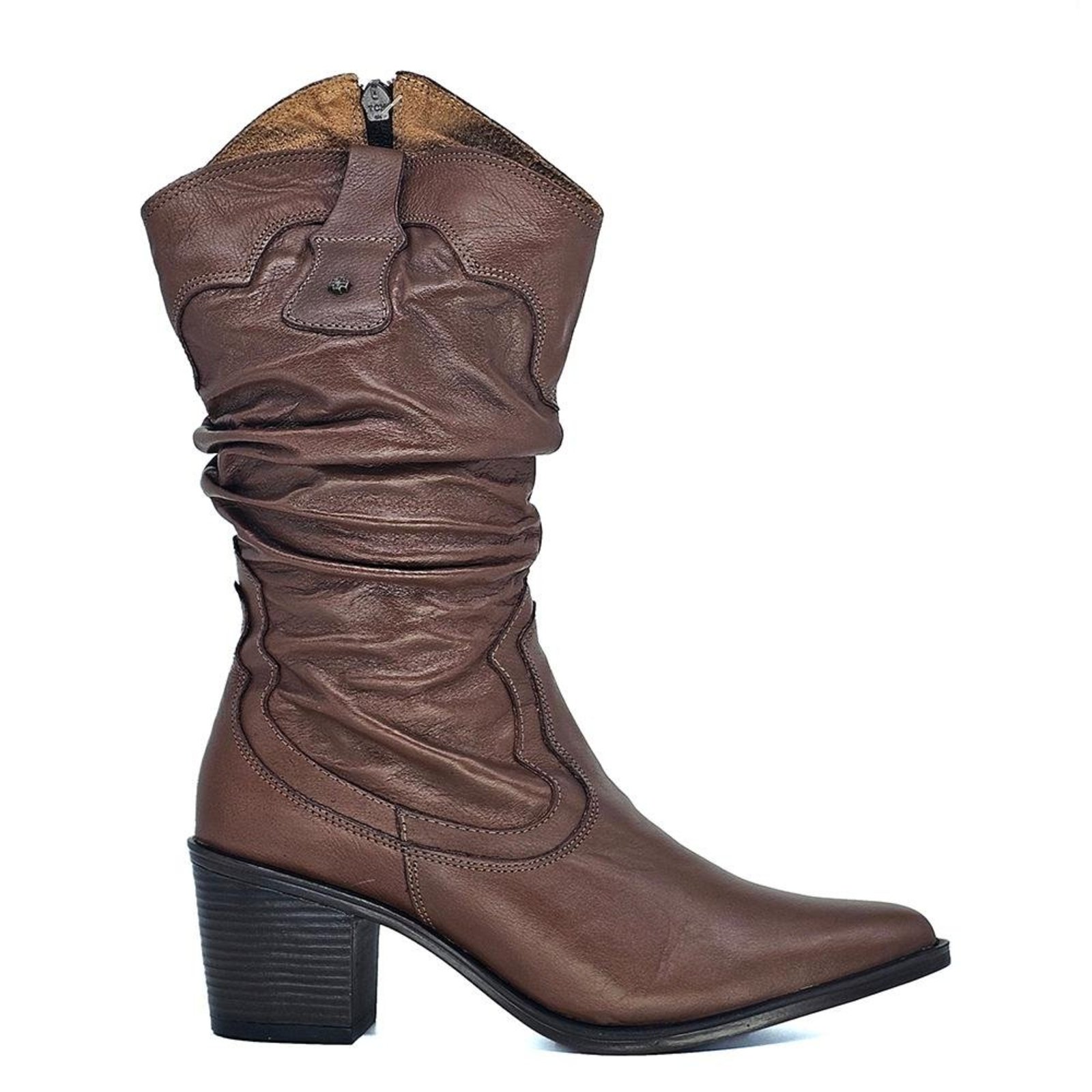 Bota Feminina NWE026 Couro Mogno Incolor