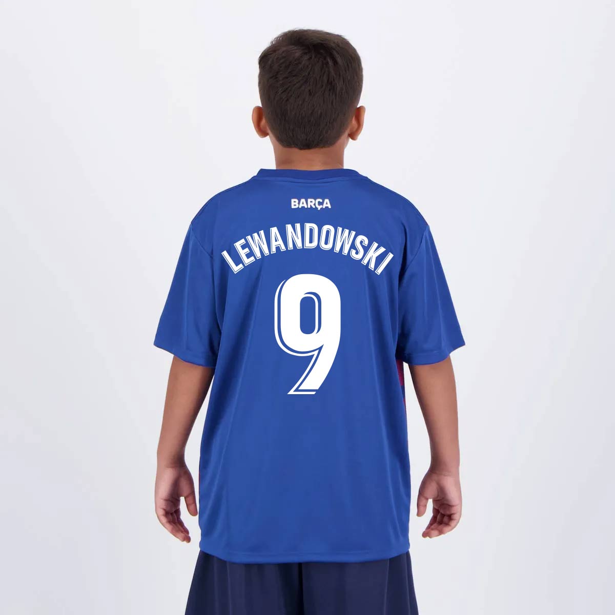 Camisa Barcelona Lewandowski 9 Dominant Juvenil Azul