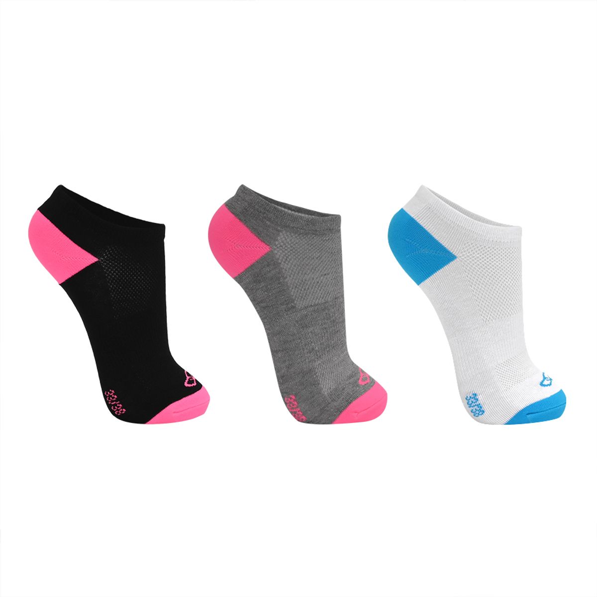 Meia Olympikus Cano Invisível pacote c/ 3 pares Feminino