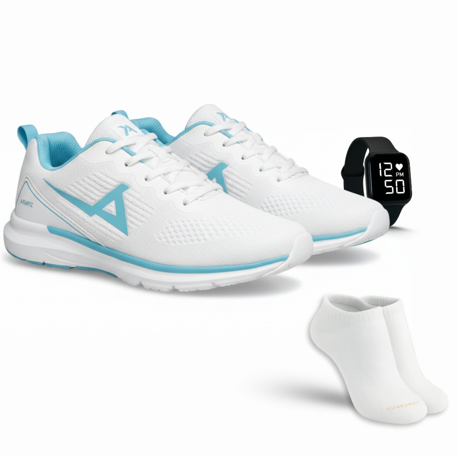 Tênis Esportivo Feminino Conforto e Estilo + Relógio Digital + Um Par de Meia