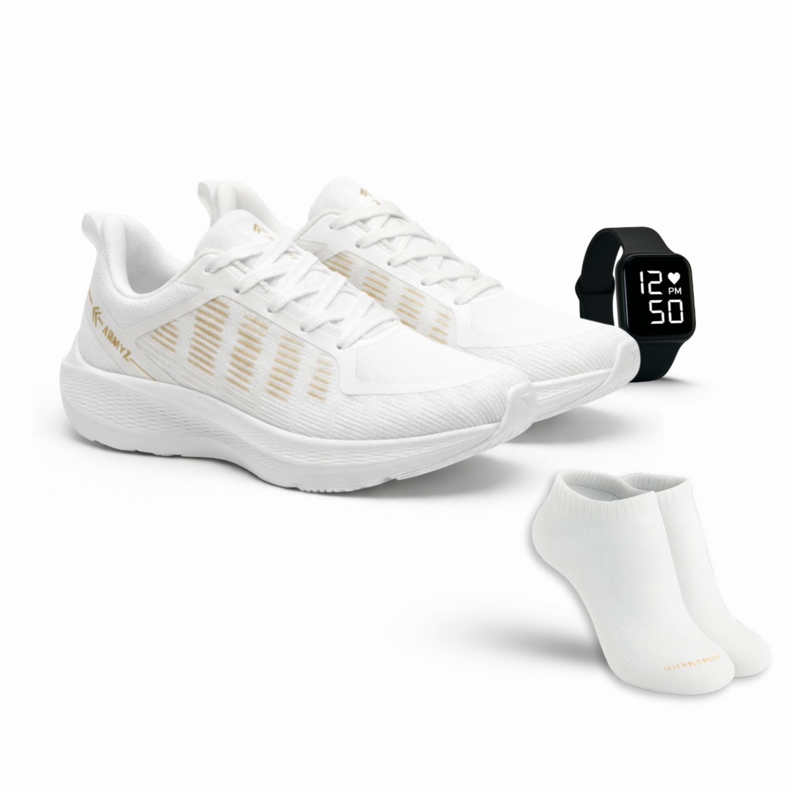 Tênis Esportivo Leve Respirável + Relógio Digital + Meia